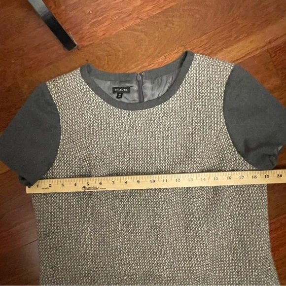 Talbots Gray and Tan Short Sleeve Tweed Dress - Picture 8 of 9